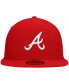 Фото #3 товара Men's Red Atlanta Braves Logo White 59FIFTY Fitted Hat
