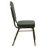 Фото #1 товара Hercules Series Crown Back Stacking Banquet Chair In Green Patterned Fabric - Gold Vein Frame