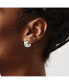 Stainless Steel Polished Crystal Hinged Hoop Earrings