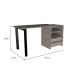 Фото #2 товара Kirsage 2-Drawer 2-Shelf Writing Desk Light Gray