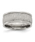 Фото #1 товара Stainless Steel Polished Textured 9mm Rounded Edge Band Ring