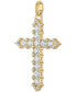 Фото #2 товара Esquire Men's Jewelry cubic Zirconia Cross Pendant in 14k Gold-Plated Sterling Silver, Created for Macy's