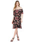 ფოტო #4 პროდუქტის Petite Printed Off-The-Shoulder Swing Dress