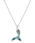 ფოტო #1 პროდუქტის Crystal Mermaid Tail Pendant 16+2" Extender Chain In Silver Plated