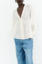 Фото #2 товара Блуза с вышивкой плюмети и кружевом кроше ZARA
