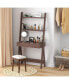 Ladder Shelf Desk Bookcase with Countertop Drawer and 2 Shelves