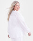 Фото #2 товара Plus Size Cotton Eyelet-Embroidered Split-Neck Top, Created for Macy's