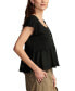 Women's Short-Sleeve Peplum Henley Top