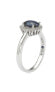 Suzy Levian Sterling Silver Cubic Zirconia Blue Oval Halo Ring