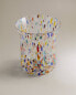 Blown glass tumbler with speckled design