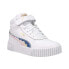 Фото #2 товара Puma Carina 2.0 Mid Lace Up Toddler Girls Blue, Gold, Pink, White Sneakers Casu