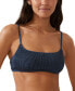 Фото #1 товара Women's Textured Straight-Neck Cropped Bikini Top