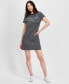 Фото #1 товара Women's Striped Logo Short-Sleeve T-Shirt Dress