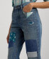 ფოტო #4 პროდუქტის Women's Patchwork Boyfriend Jeans, Regular & Petite