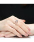 ფოტო #2 პროდუქტის Sterling Silver Accent Cubic Zirconia Circle Halo Engagement Ring