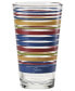 Фото #2 товара Bright Stripes 16-Ounce Tapered Cooler Glass, Set of 4