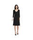 Women's Lightweight Cotton Modal 3/4 Sleeve Fit and Flare V-Neck Dress