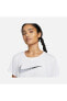 Фото #3 товара Dri-Fit One Swoosh Graphic Running Short-Sleeve Kadın Tişört, Beyaz Kadın Tişört