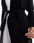 Фото #4 товара Threadbare tie front shawl collar cardigan in black