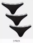 Фото #2 товара Calvin Klein 3 pack modern logo thong in black