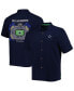 Фото #1 товара Men's Navy Dallas Cowboys Top of Your Game Camp Button-Up Shirt