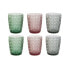 Фото #1 товара Набор стаканов DKD Home Decor Зеленый Серый Розовый Стеклянный С облегчением 240 ml (6 штук)