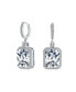 Фото #2 товара Серьги Bling Jewelry с эмалью квадратной формы 10CT Halo Dangle Earrings Prom Cubic Zirconia