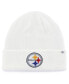 Фото #1 товара Men's White Pittsburgh Steelers Secondary Basic Cuffed Knit Hat