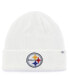 ფოტო #1 პროდუქტის Men's White Pittsburgh Steelers Secondary Basic Cuffed Knit Hat