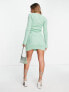 Фото #3 товара Pretty Lavish space dye knit mini dress in green