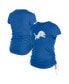 Фото #1 товара Women's Blue Detroit Lions Ruched Side T-Shirt