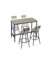 Фото #2 товара Industrial Style Pub Table Set with 4 PU Leather Bar Chairs