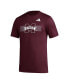 ფოტო #2 პროდუქტის Men's Maroon Mississippi State Bulldogs Pregame AEROREADY T-shirt