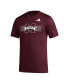 Фото #2 товара Men's Maroon Mississippi State Bulldogs Pregame AEROREADY T-shirt