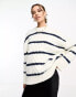 Фото #2 товара ASOS DESIGN oversized cable jumper in stripe