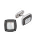 Фото #1 товара Granulated Soft Square Gemstone Inlay Cufflinks