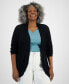 Фото #1 товара Plus Size Open-Front Pointelle Cardigan, Created for Macy's