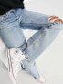 ONLY Robyn distressed straight leg jeans in light blue wash