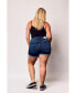 ფოტო #1 პროდუქტის Plus Size Denim Rolled Shorts