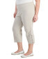 Фото #3 товара Plus Size Side Lace-Up Capri Pants, Created for Macy's