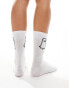 Фото #2 товара Vero Moda ribbed sporty socks with ghost motif in white