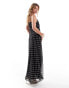 ASOS DEISGN chiffon scoop neck maxi dress in polka dot узор в горошек, S - EU 36-38 - фото #3