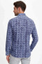 Фото #4 товара Рубашка мужская Slim Fit с цветочным рисунком DeFacto