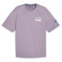 Фото #1 товара Puma Mapf1 X Mdj Graphic Crew Neck Short Sleeve T-Shirt Mens Purple Casual Tops