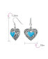 ფოტო #4 პროდუქტის Boho Bali Style Scroll Filigree Blue Turquoise Gemstone Heart Shaped Dangling Earrings For Women Oxidized .925 Sterling Silver Fish Hook