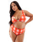 Фото #1 товара ASOS DESIGN Curve Picnic twist front crop bikini top in gingham