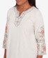 Фото #5 товара Petite Sedona Sky Split Neck Embroidered Top