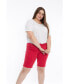 Plus Size Mid Rise Bermuda Shorts Розовый, 18 - фото #1