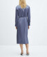 ფოტო #3 პროდუქტის Women's Satin Shirt Dress