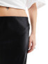 Фото #9 товара Miss Selfridge liquid satin bias maxi skirt in black